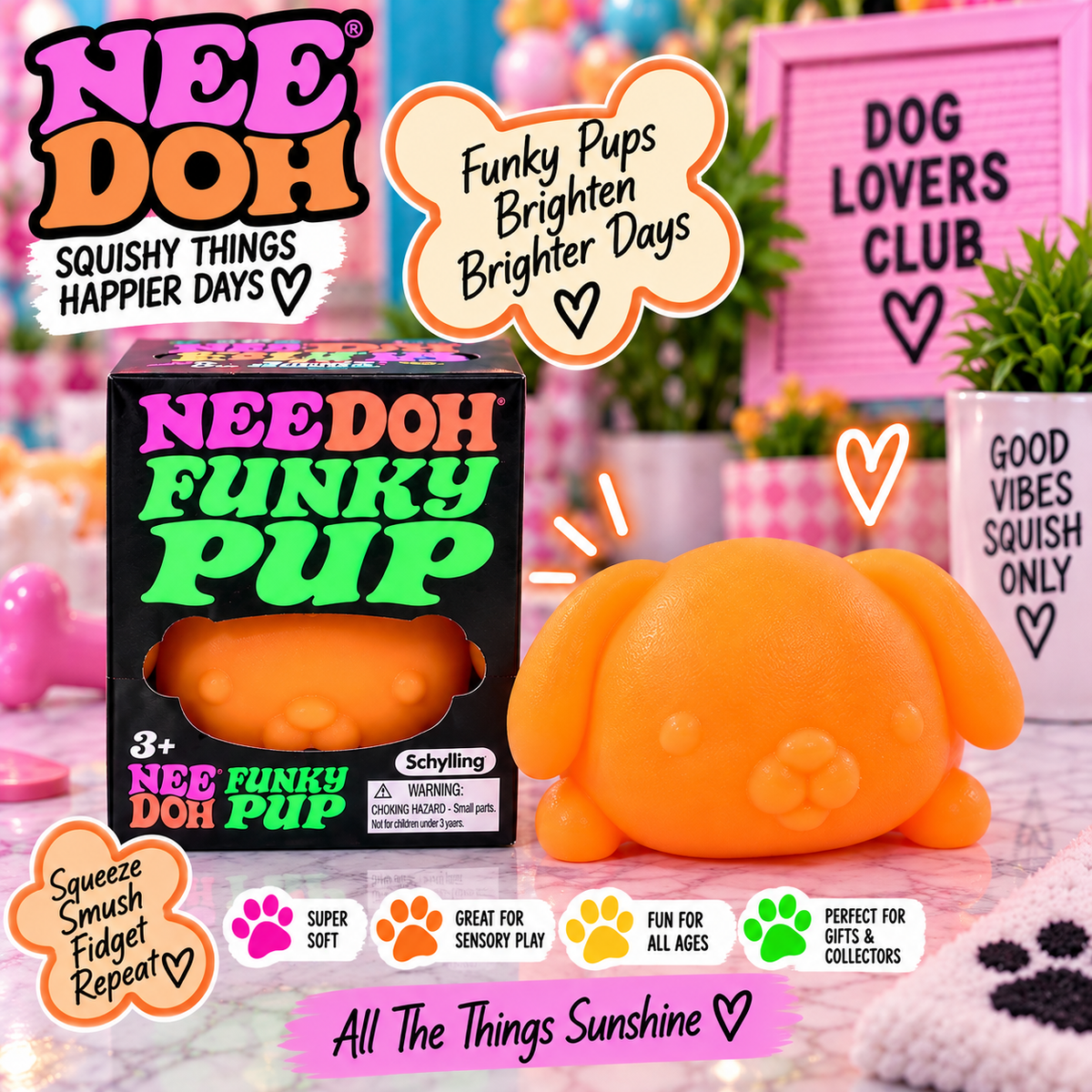 NeeDoh Funky Pup – Squishy Puppy Sensory Fidget Toy