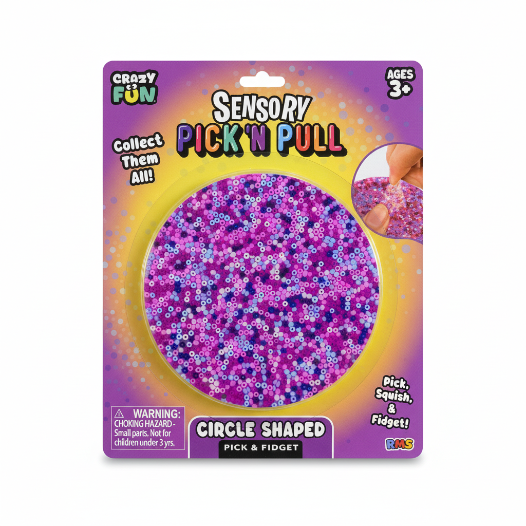 Crazy Fun Sensory Pick ’N Pull Fidget Pad – Pick, Squish & Pull!