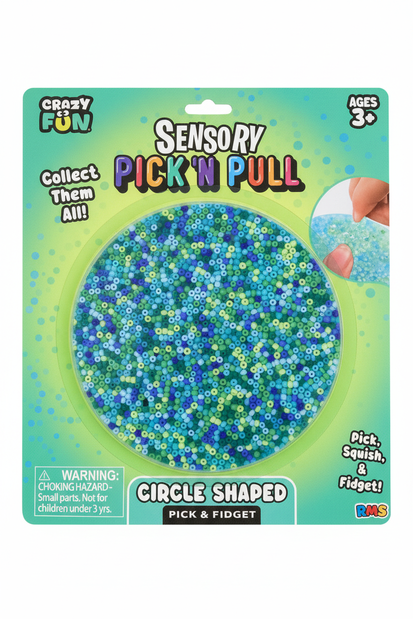 Crazy Fun Sensory Pick ’N Pull Fidget Pad – Pick, Squish & Pull!