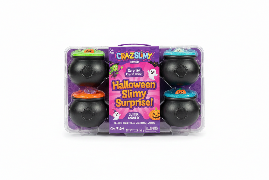 Cra-Z-Slimy Halloween Slimy Surprise 6-Pack Cauldrons + Charms