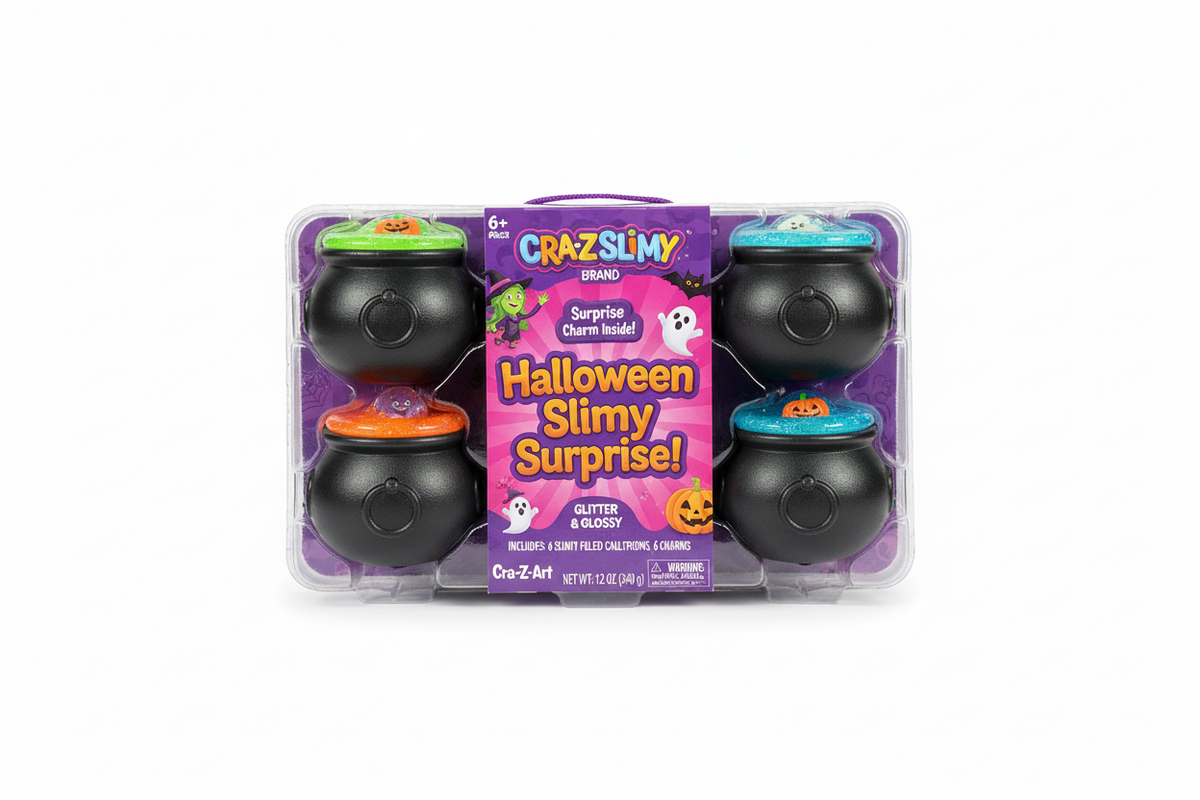 Cra-Z-Slimy Halloween Slimy Surprise 6-Pack Cauldrons + Charms