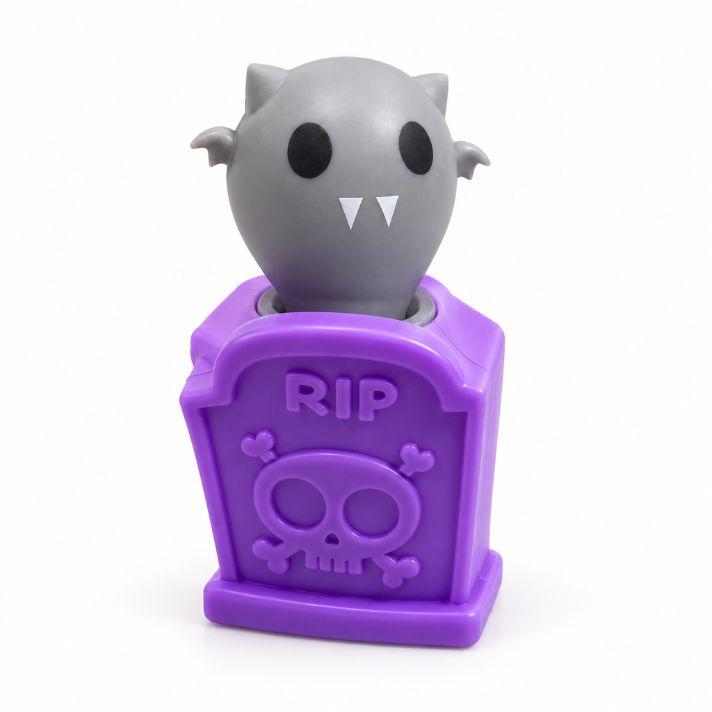 Purple Vampire Tombstone Head Popper Fidget Toy