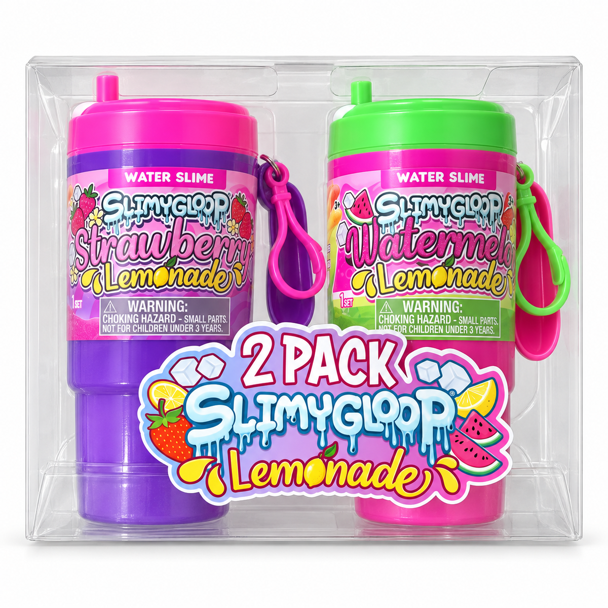Slimygloop Lemonade Water Slime 2-Pack – Strawberry & Watermelon