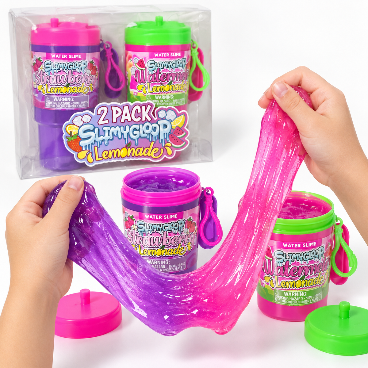 Slimygloop Lemonade Water Slime 2-Pack – Strawberry & Watermelon