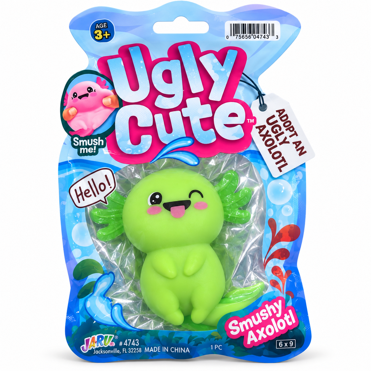 Ugly Cute Smushy Axolotl Sensory Toy – Green