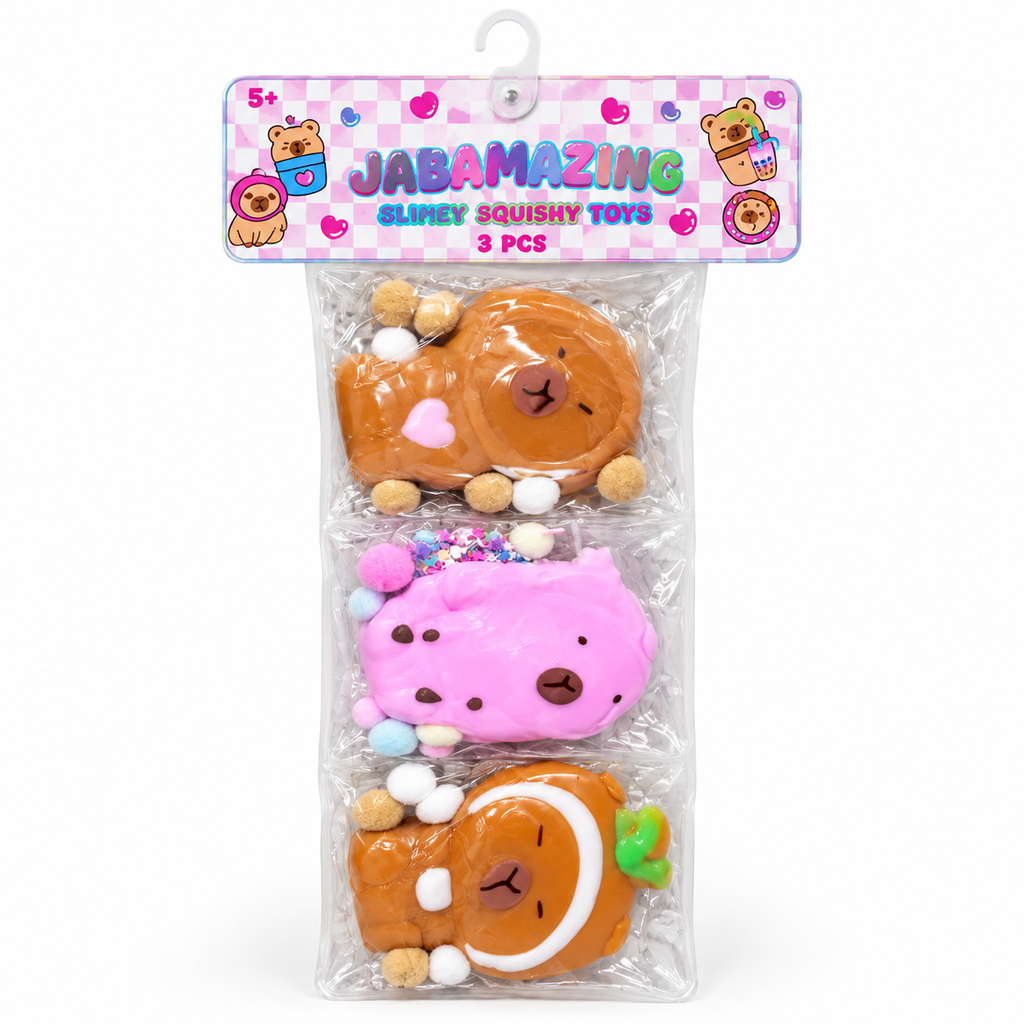 Jabamazing Slimy Squishy Toys – 3-Piece Character Set