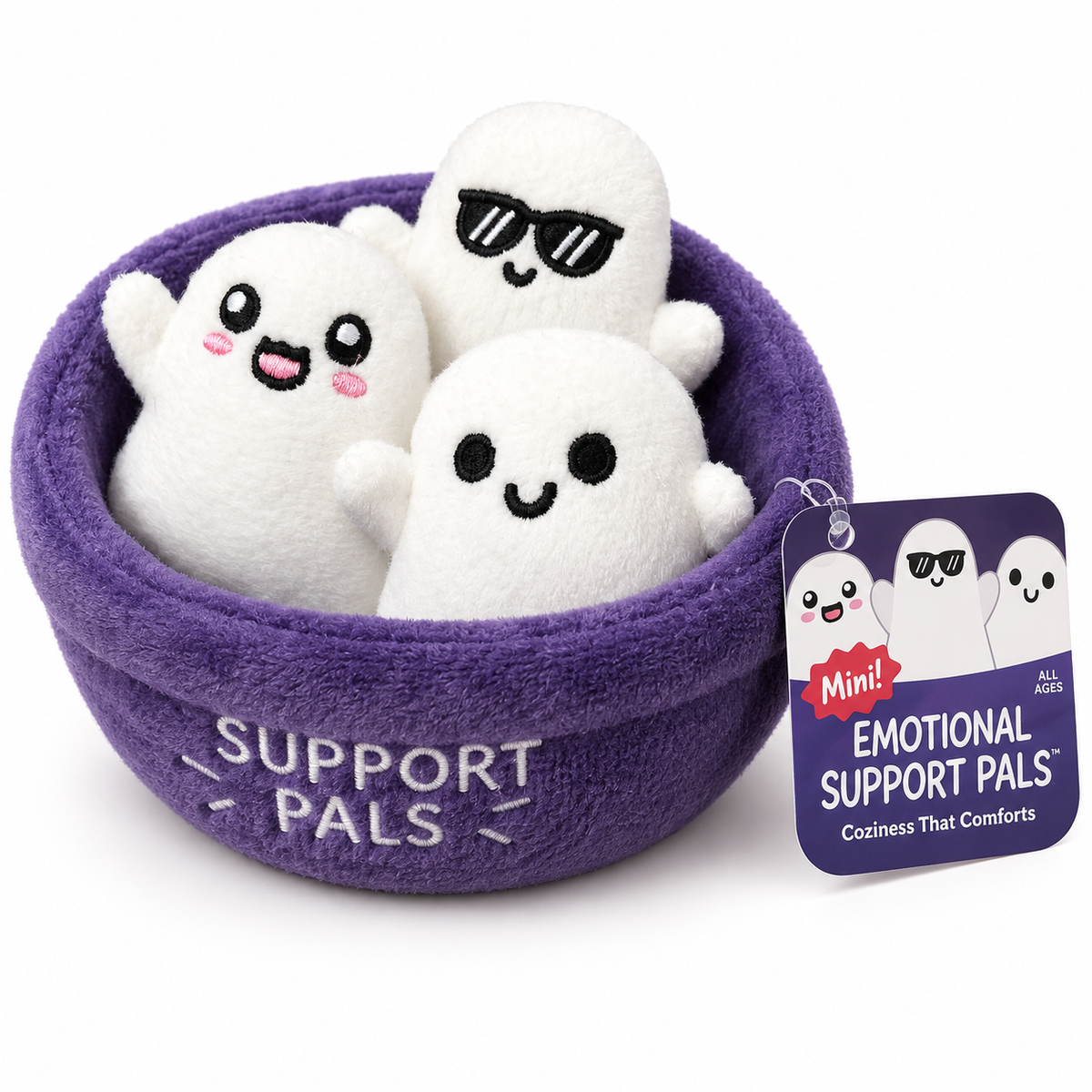 Mini Emotional Support Pals | Ghost Plush Set of 3