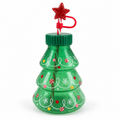 Glitter Christmas Tree Tumbler with Star Straw Topper