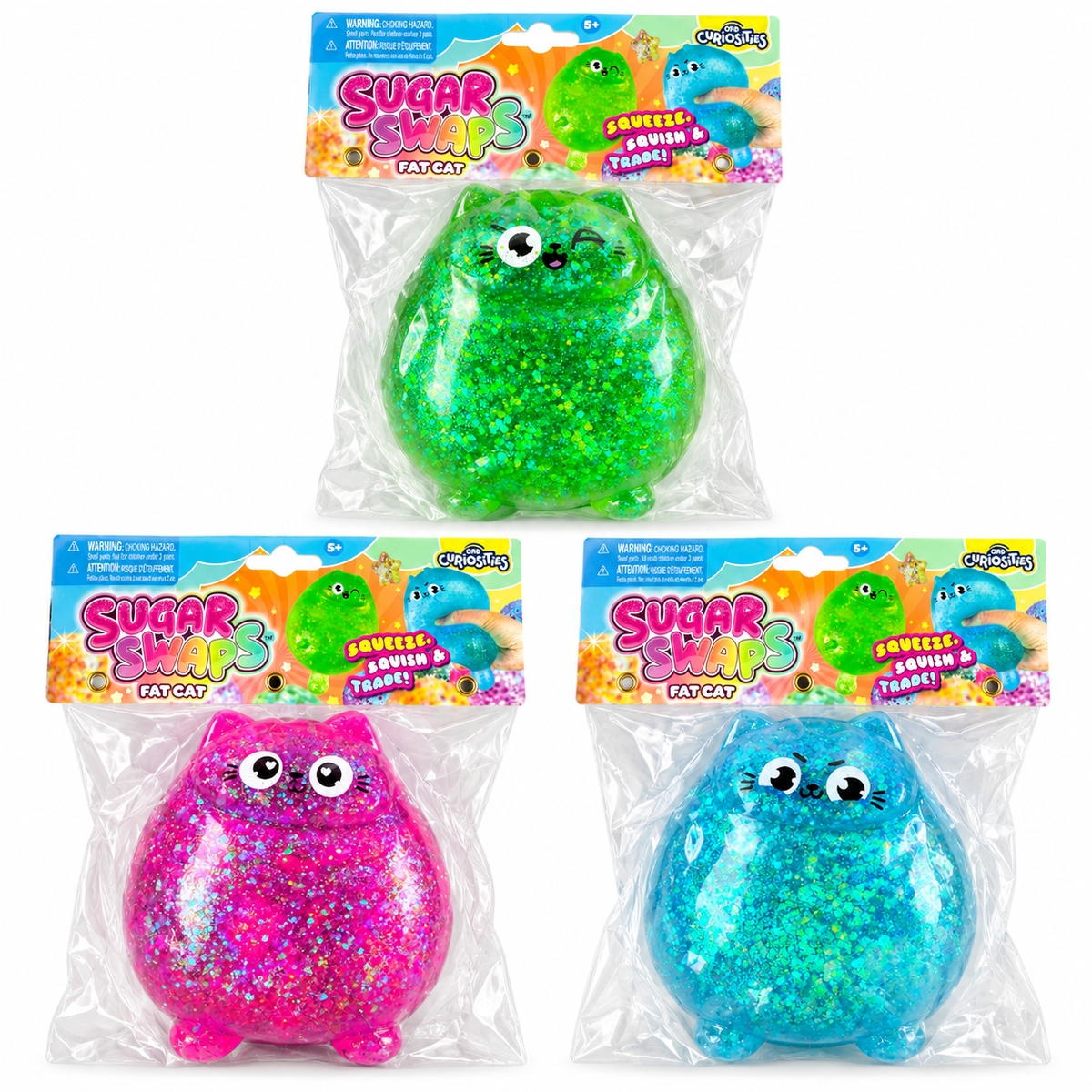 ORB Curiosities Sugar Swaps Fat Cat Glitter Squishy