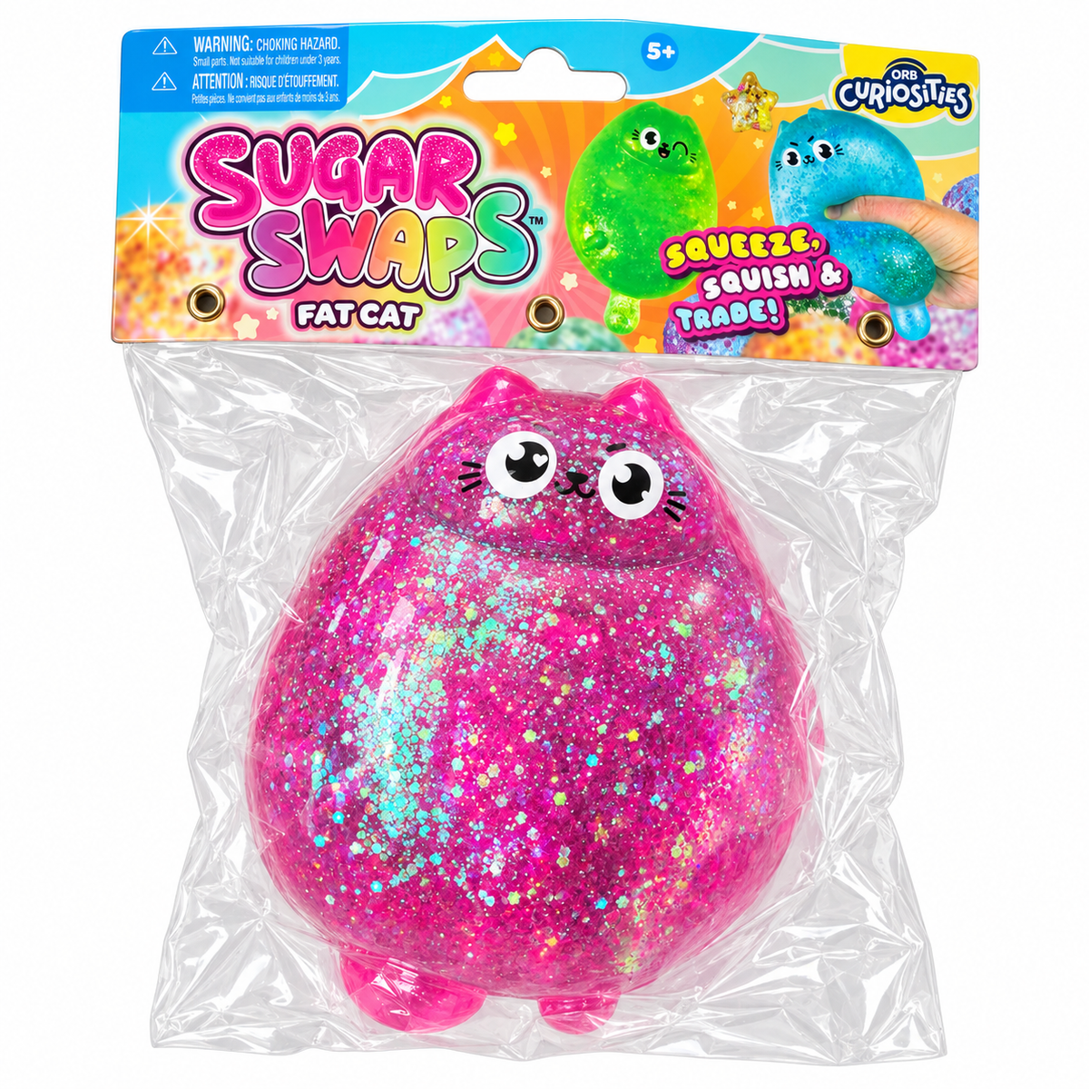 ORB Curiosities Sugar Swaps Fat Cat Glitter Squishy