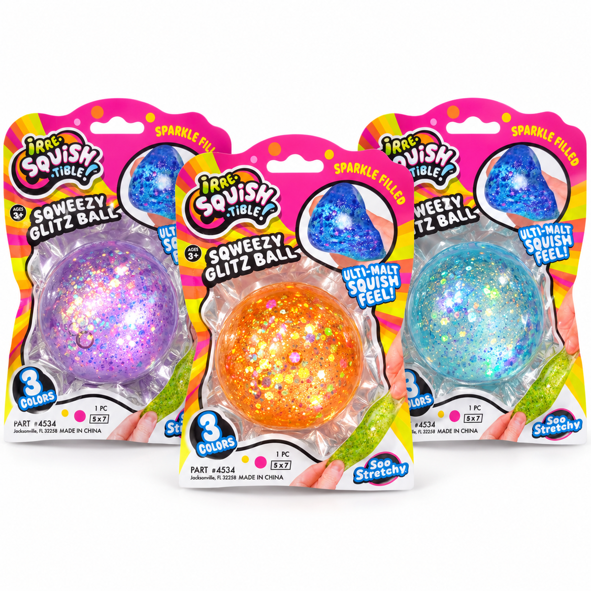 Squeezy Glitz Ball – Sparkle-Filled Squishy Sensory Toy