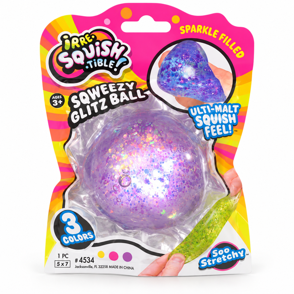 Squeezy Glitz Ball – Sparkle-Filled Squishy Sensory Toy