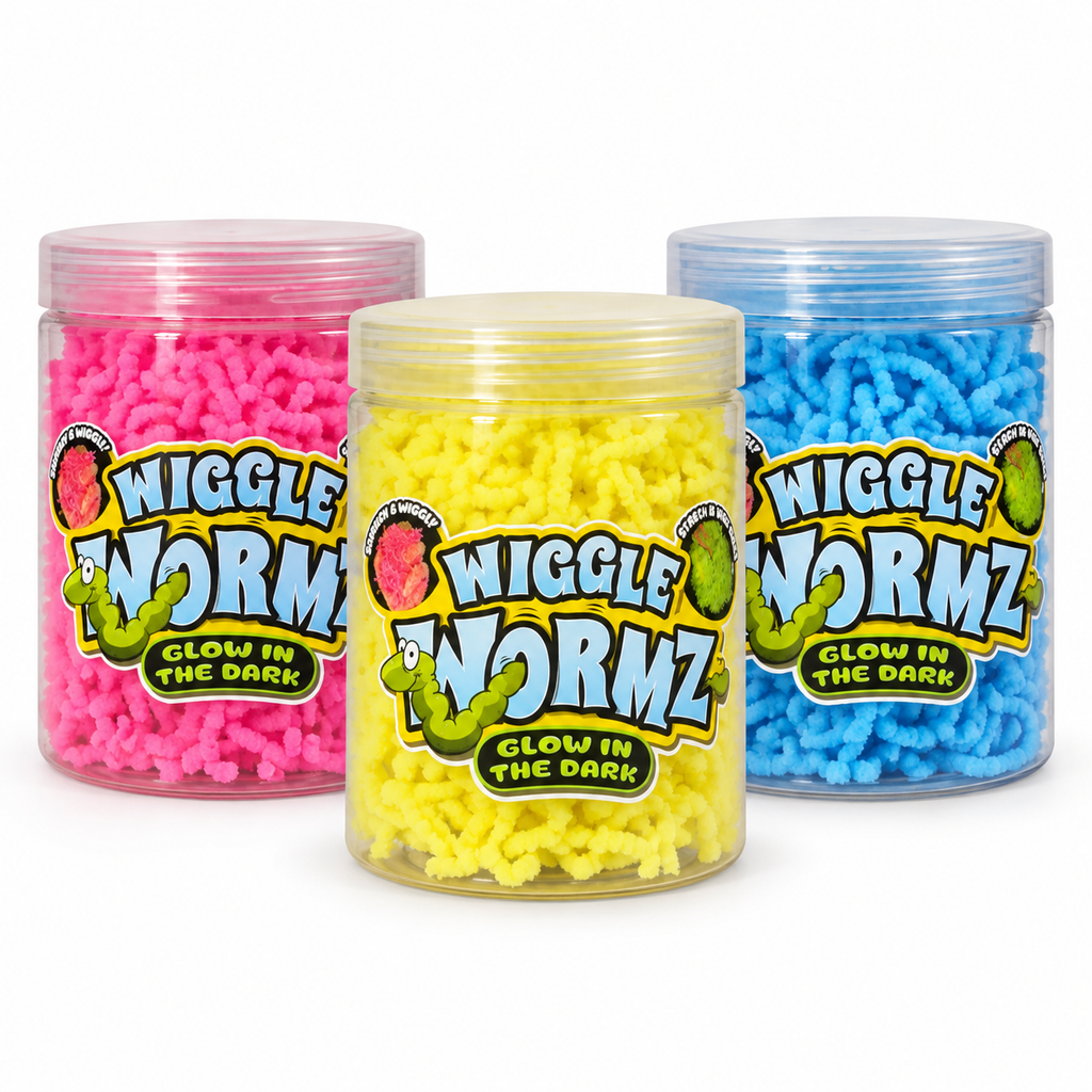 Wiggle Wormz Glow-in-the-Dark Sensory Fidget Toy – Choose Your Color