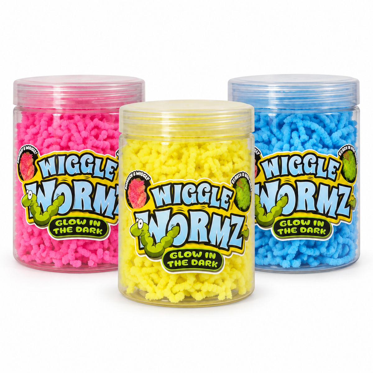 Wiggle Wormz Glow-in-the-Dark Sensory Fidget Toy – Choose Your Color