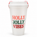 Holly Jolly Vibes 16 oz Holiday Coffee - 2 Cups with lids