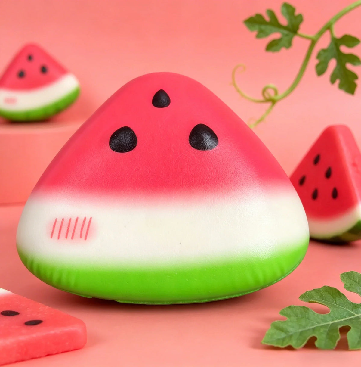 1/3/5pcs Squishy Watermelon Fidget Toy Anti-Stress Slow Rising Fruit Pinch Squeeze Stress Reliever Funny Pressure Reducer Prop